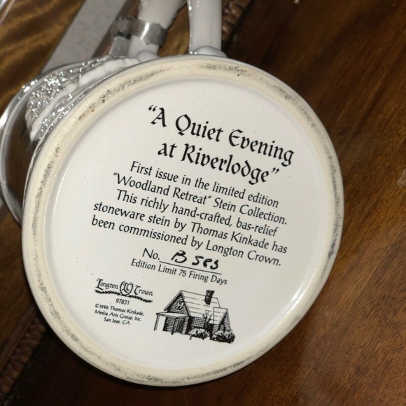 Thomas Kinkade Stein A Quiet Evening At Riverlodge Stein-1996-man’s gift idea - Picture 7 of 7